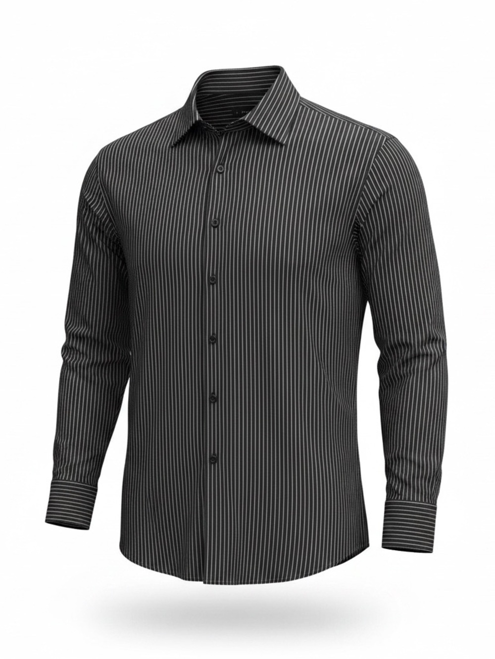 Ferrari Black Dress Shirt with White Pinstripes